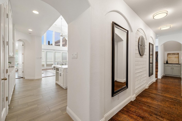 hall featuring hardwood / wood-style floors