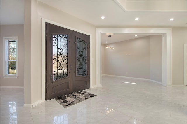 foyer entrance with french doors