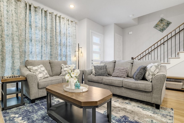 living room featuring hardwood / wood-style flooring