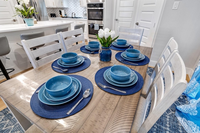 view of tiled dining room