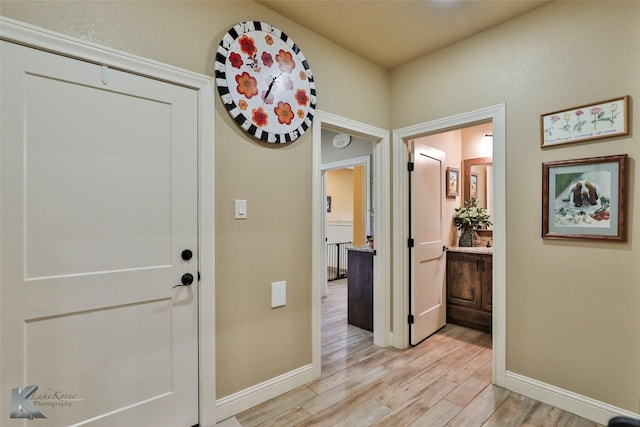 entryway featuring light hardwood / wood-style flooring