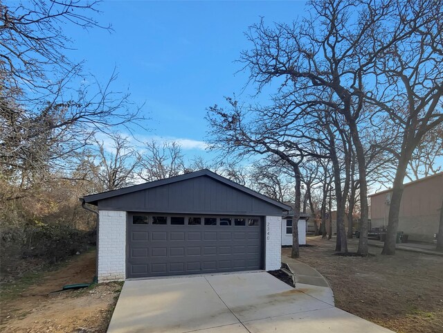 view of garage