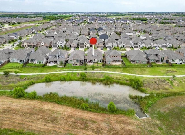 aerial view with a residential view