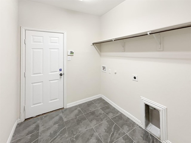 clothes washing area with gas dryer hookup, hookup for an electric dryer, and hookup for a washing machine