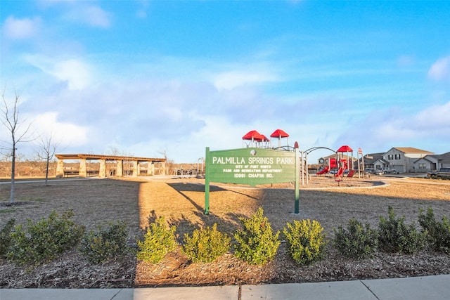 exterior space with a playground