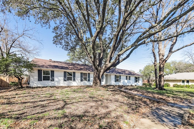 view of single story home