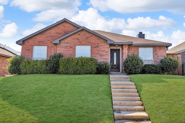 view of front of home with a front yard