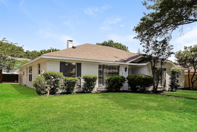 ranch-style house featuring a front yard