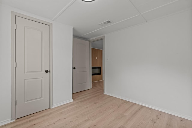 empty room featuring light wood-type flooring