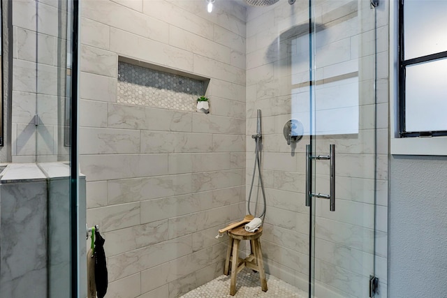 bathroom featuring walk in shower