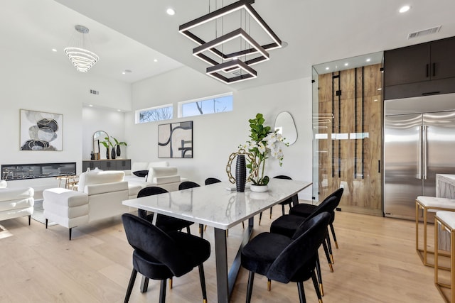 dining area featuring light hardwood / wood-style floors