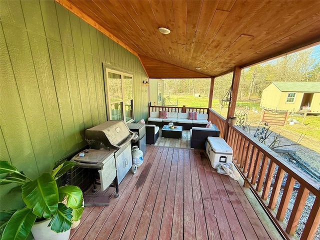 deck featuring an outdoor hangout area