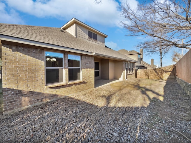 rear view of property with a patio