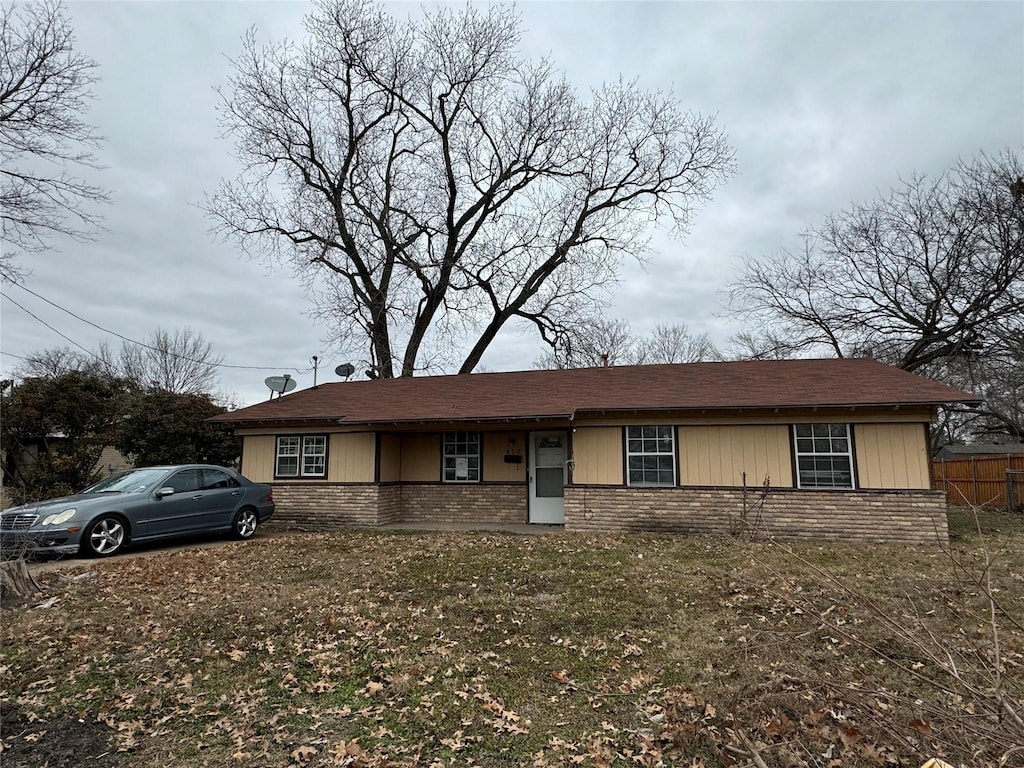 view of single story home