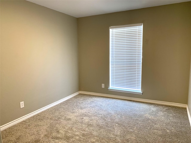 carpeted spare room featuring a wealth of natural light