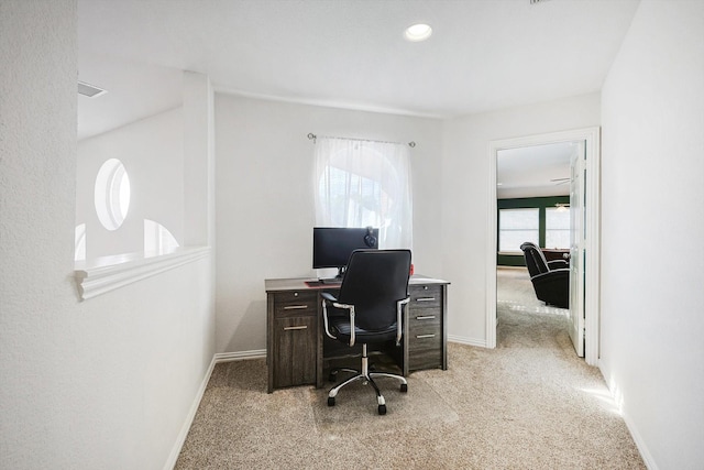 view of carpeted office