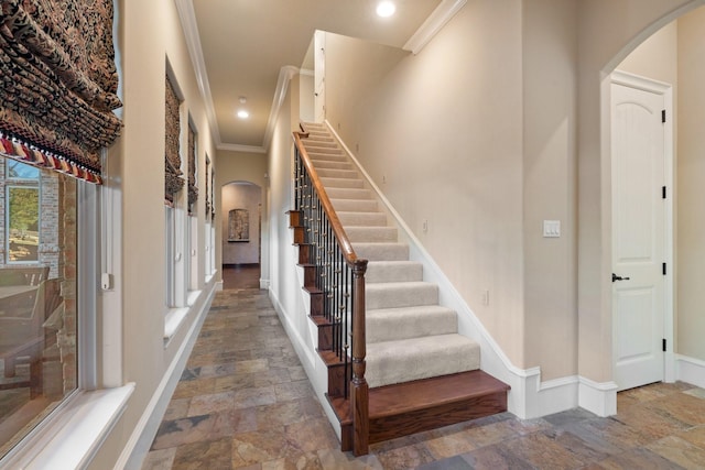 stairs with ornamental molding