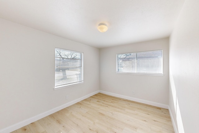 empty room featuring light wood-type flooring