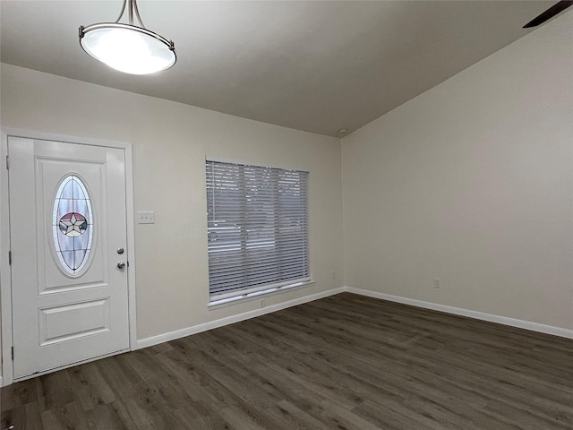 foyer with dark hardwood / wood-style flooring