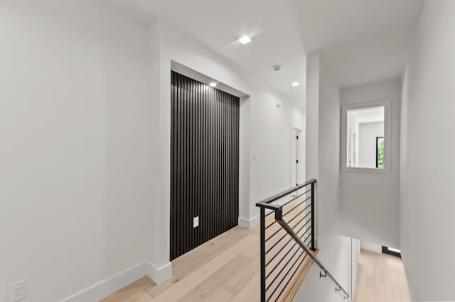 hallway featuring light wood-type flooring