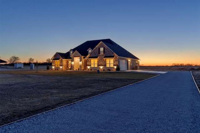 view of front of property featuring a garage