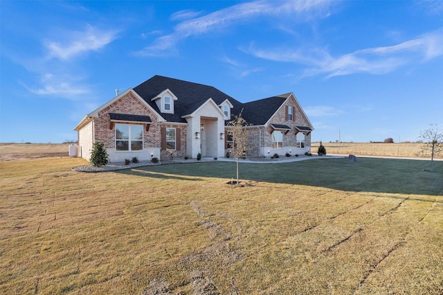 view of front of property featuring a front lawn