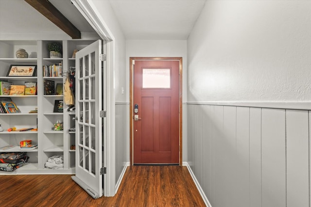 entryway featuring dark wood-type flooring