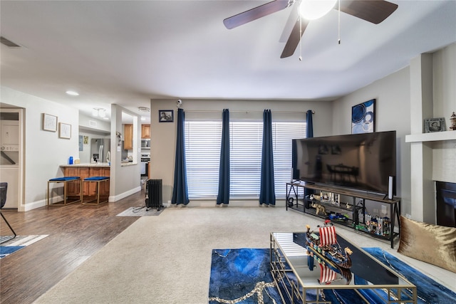 living room featuring hardwood / wood-style floors