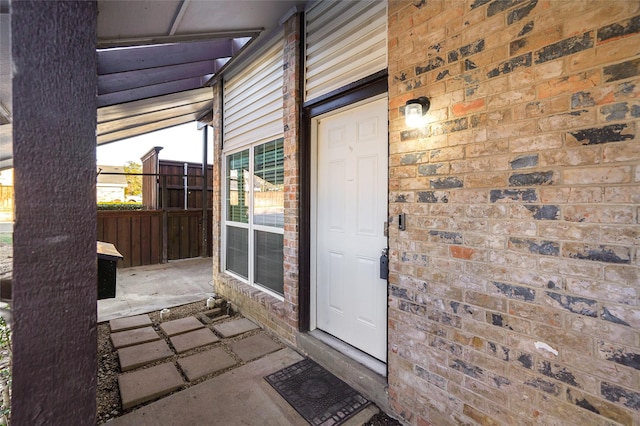 view of doorway to property