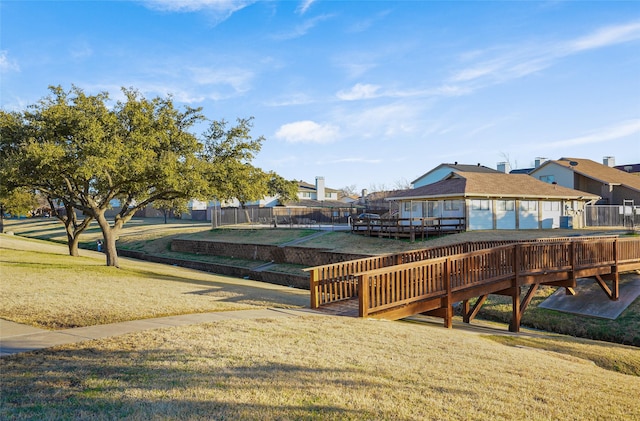 view of community featuring a gazebo and a yard