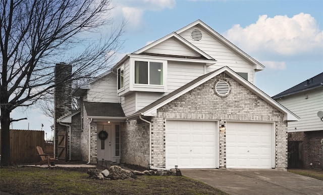 view of front facade with a garage