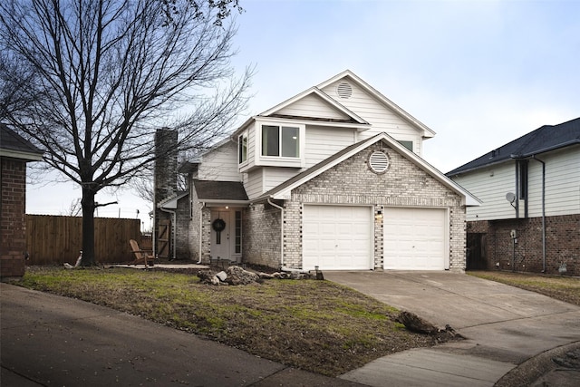 view of front of house with a garage