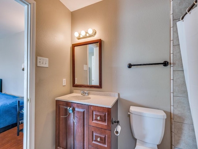 bathroom with vanity and toilet