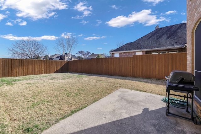 view of yard featuring a patio area