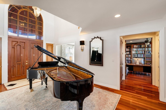 miscellaneous room with hardwood / wood-style flooring