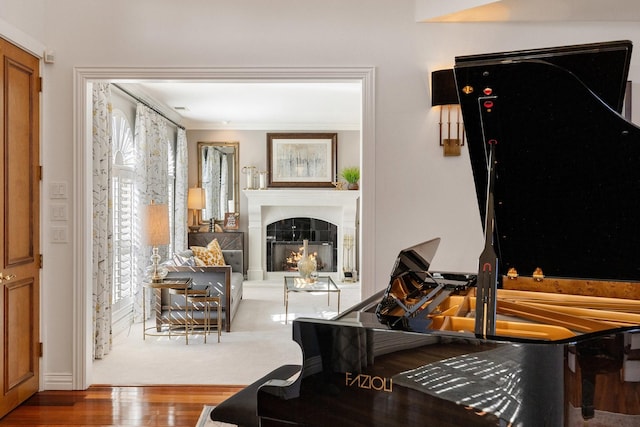 interior space with hardwood / wood-style floors