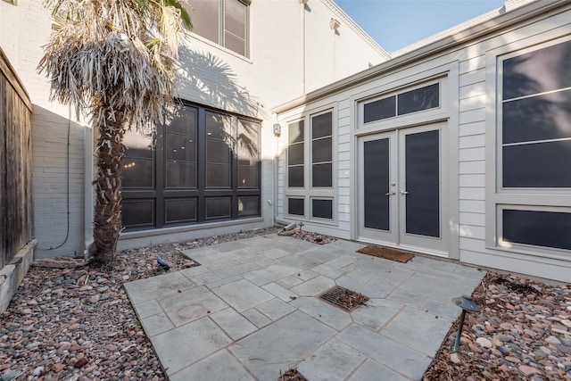 view of patio featuring french doors