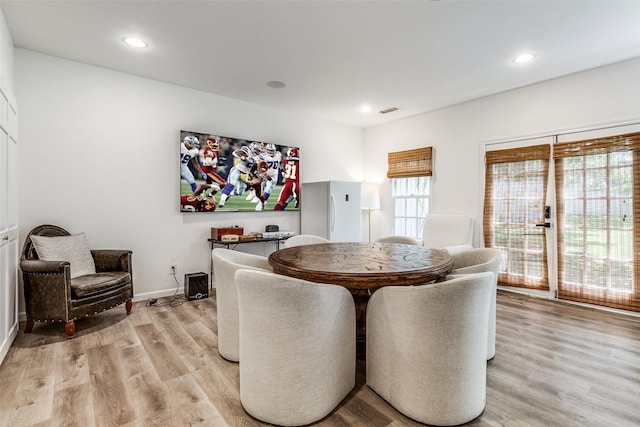 dining area featuring light hardwood / wood-style floors