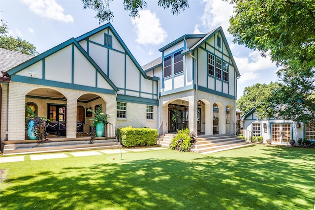 back of house with french doors