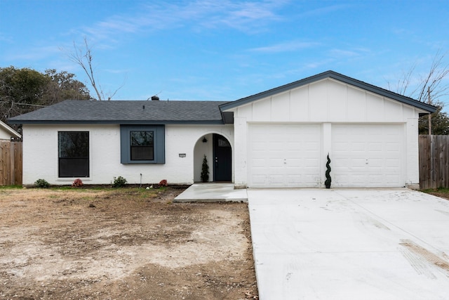 ranch-style house with a garage