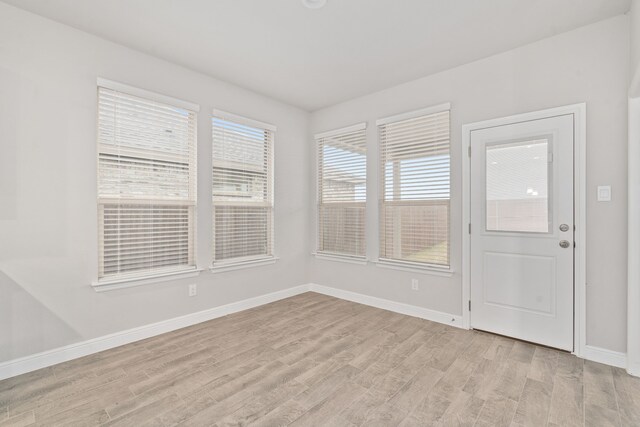 interior space with light hardwood / wood-style floors