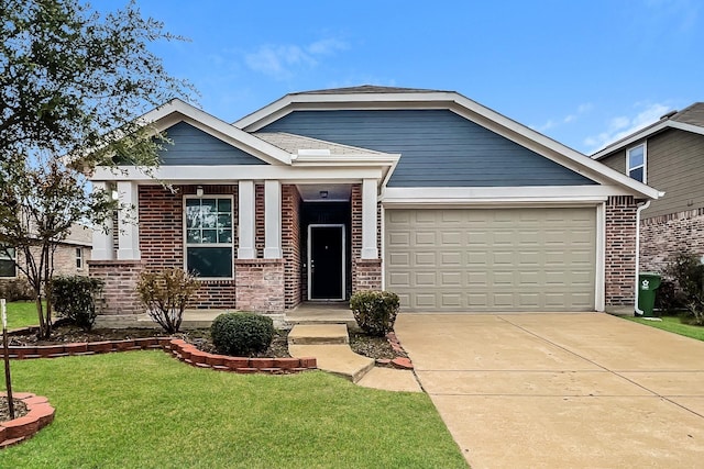 craftsman-style house with a garage and a front yard