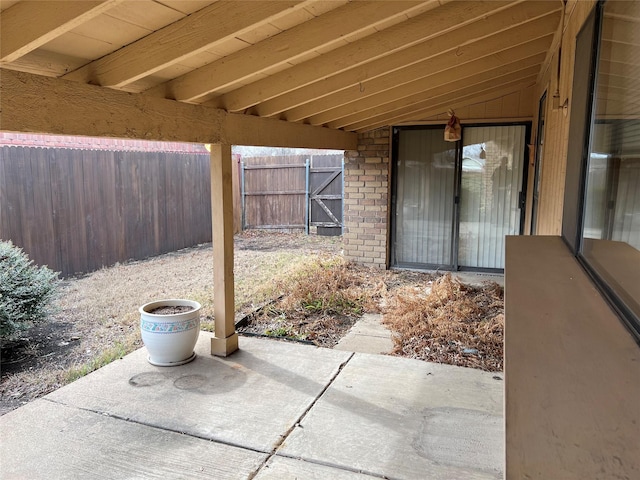 view of patio with fence