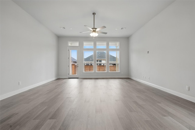 1804 Night Owl Way, Mesquite, TX 75181 - empty room featuring ceiling fan, baseboards, visible vents, and wood finished floors