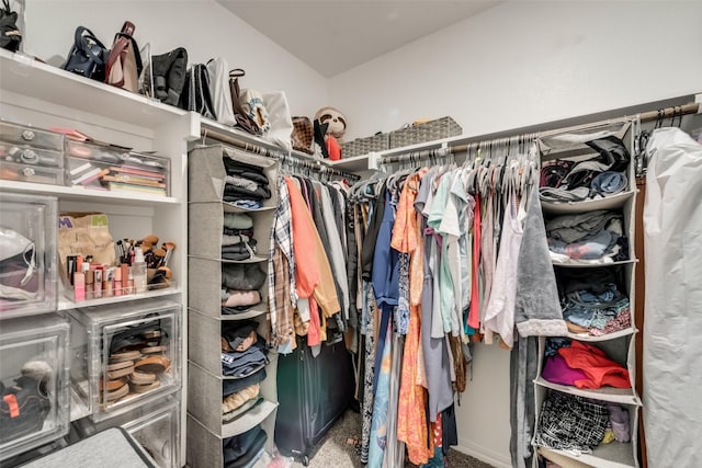 spacious closet with carpet floors