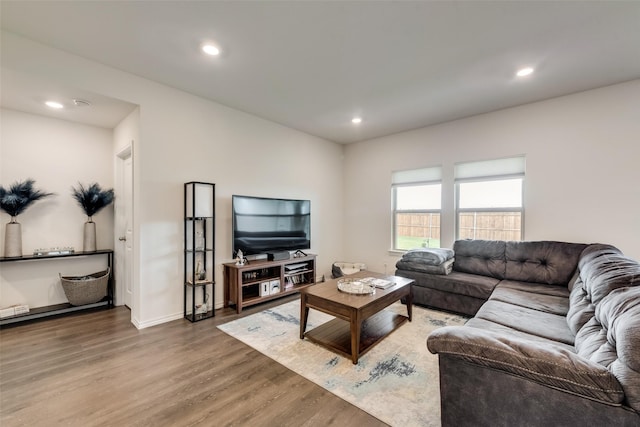 living room featuring hardwood / wood-style floors