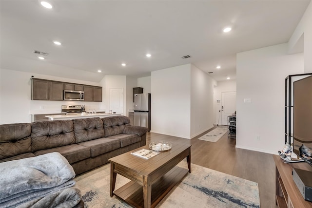 living room featuring light hardwood / wood-style floors