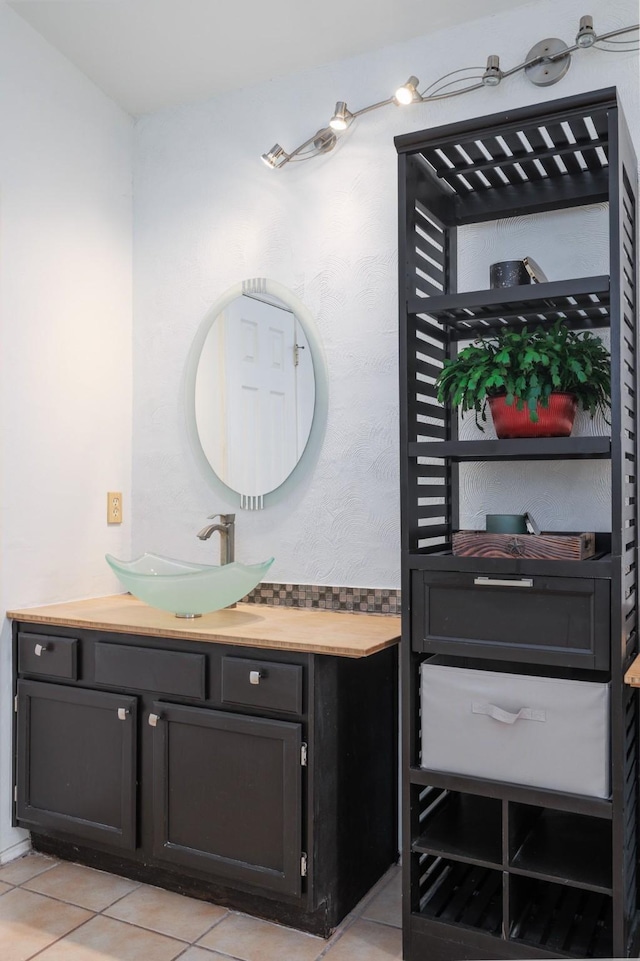 bathroom featuring vanity and tile patterned floors