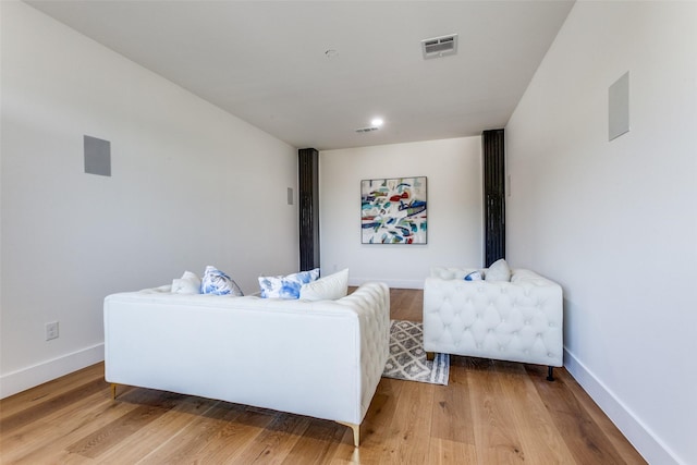 living room featuring light wood-type flooring