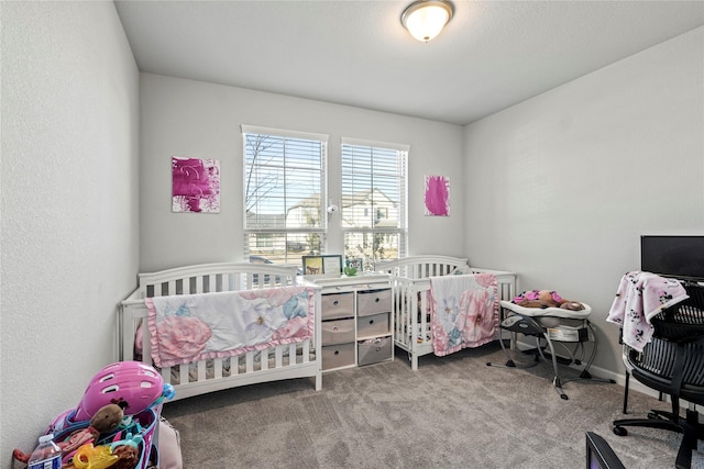 bedroom with carpet